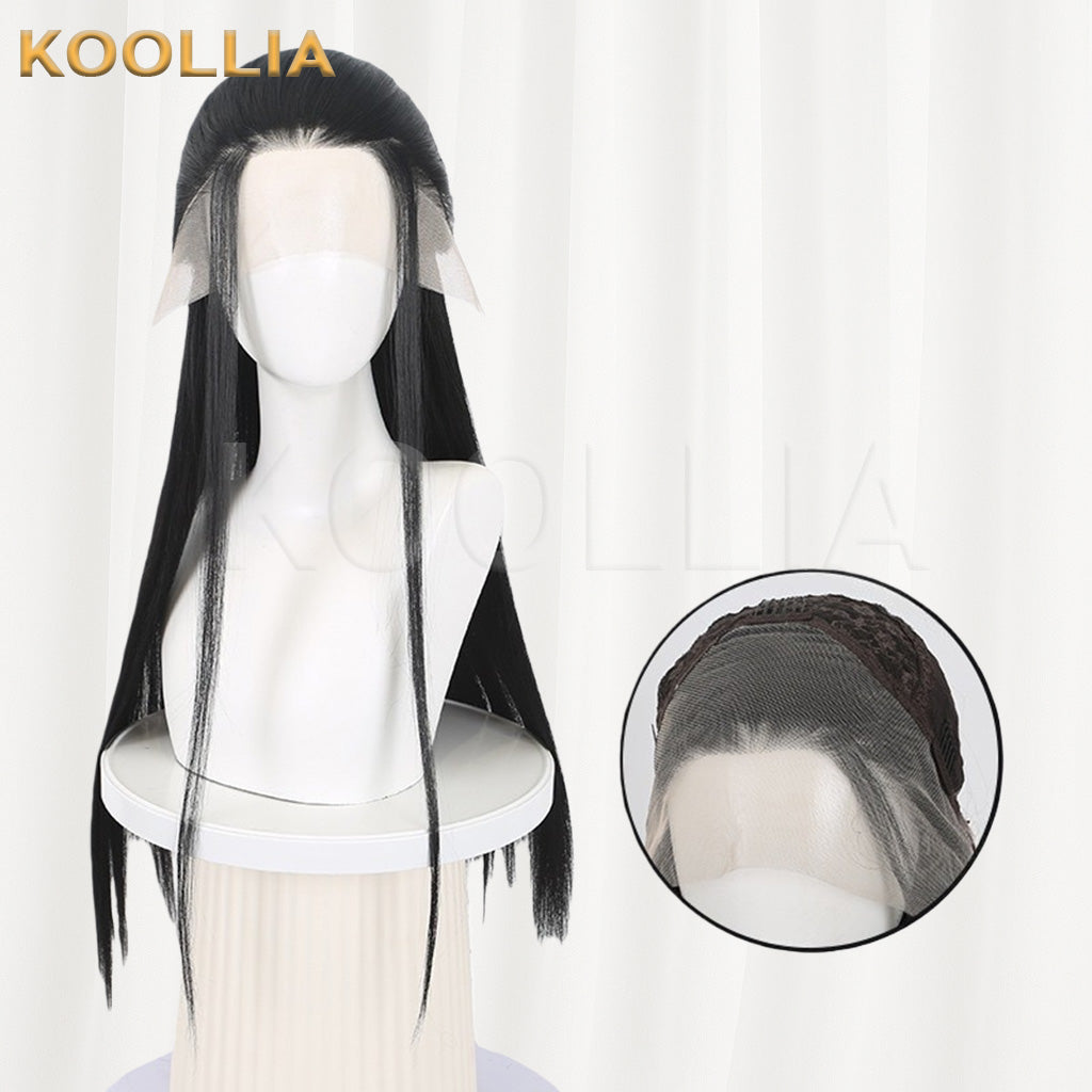 Ne Zha 2 Crane Boy Solid Black Basic Wig