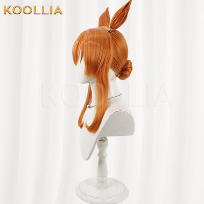 Uma Musume Pretty Derby Mayano Top Gun Orange Medium Long Basic Wig