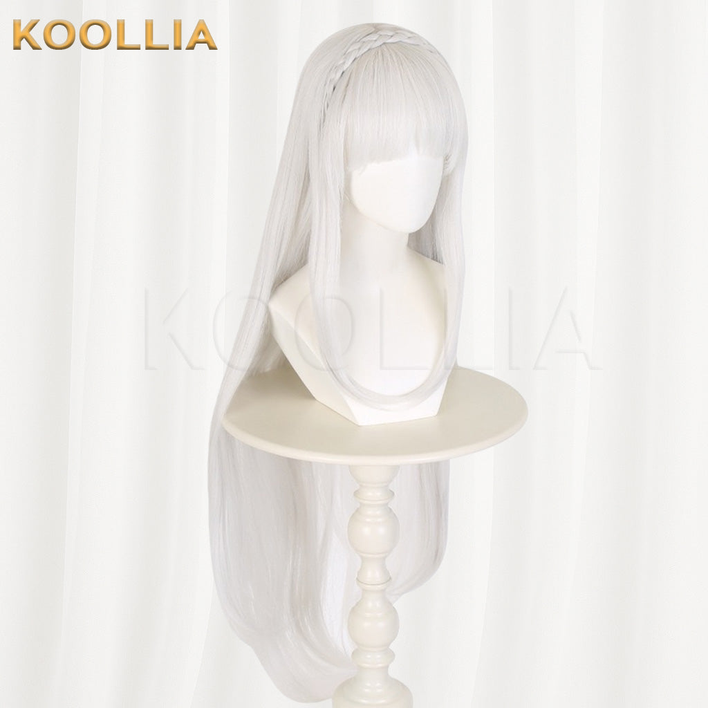 Re:Zero Emilia Silvery White Basic Wig