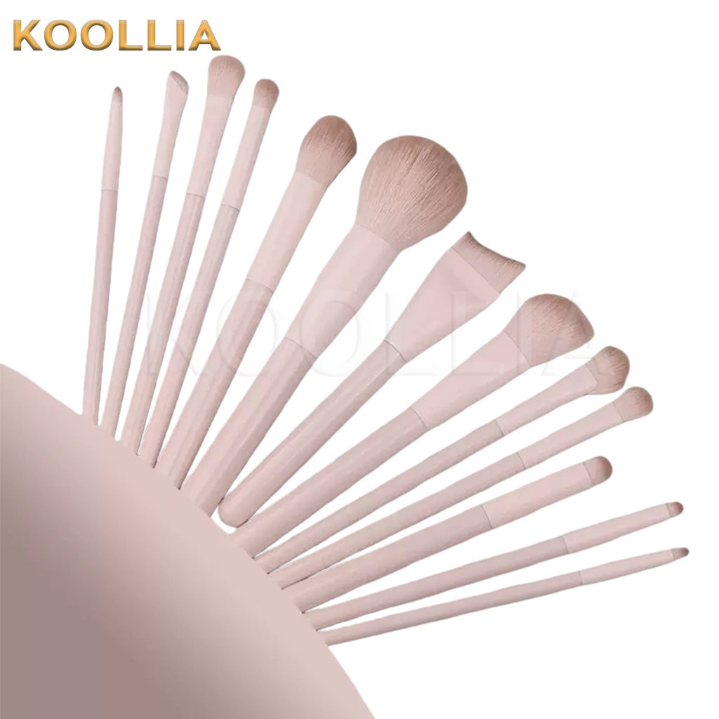 13Pcs Full Pink Makeup Brush Set