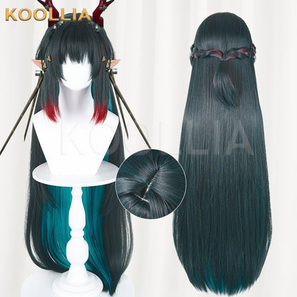 Arknights Endfield Zhuang Fangyi Ink Green Lake Blue Gradient Extra Long Hair Basic Wig