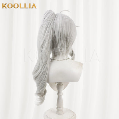 9-nine- Niimi Sora Silver White Detachable High Ponytail with Braid Basic Wig