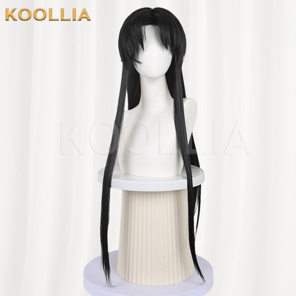 Tou Qi Guai Tan Huai Yunqing Republic‑Era Solid Black Basic Wig