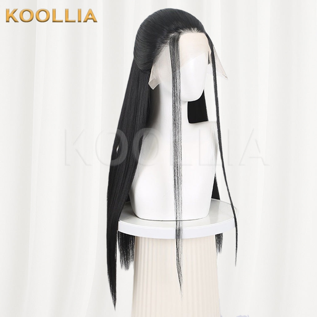Ne Zha 2 Crane Boy Solid Black Basic Wig