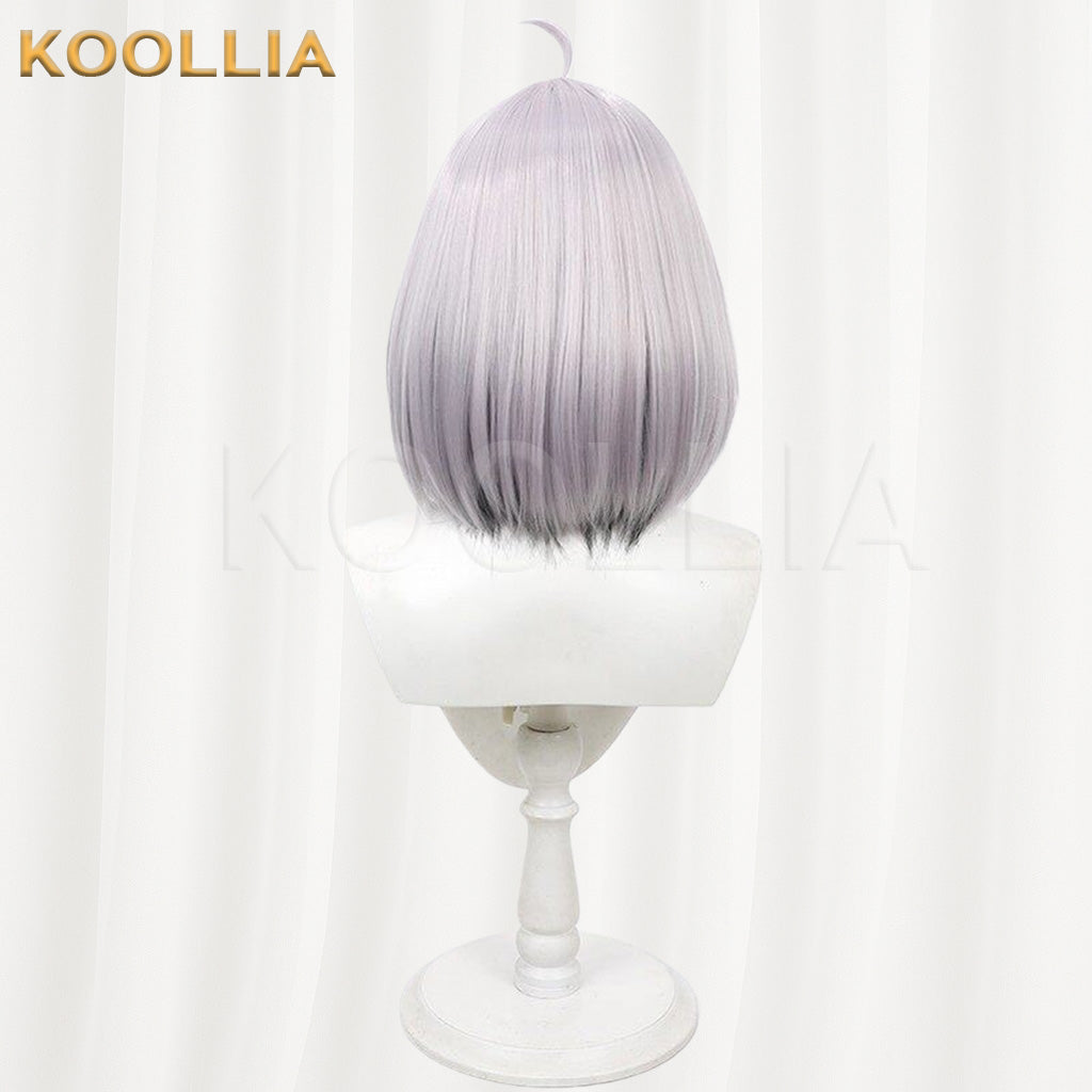 Hololive La+ Darknesss Silver Grey With Purple Highlights Basic Wig