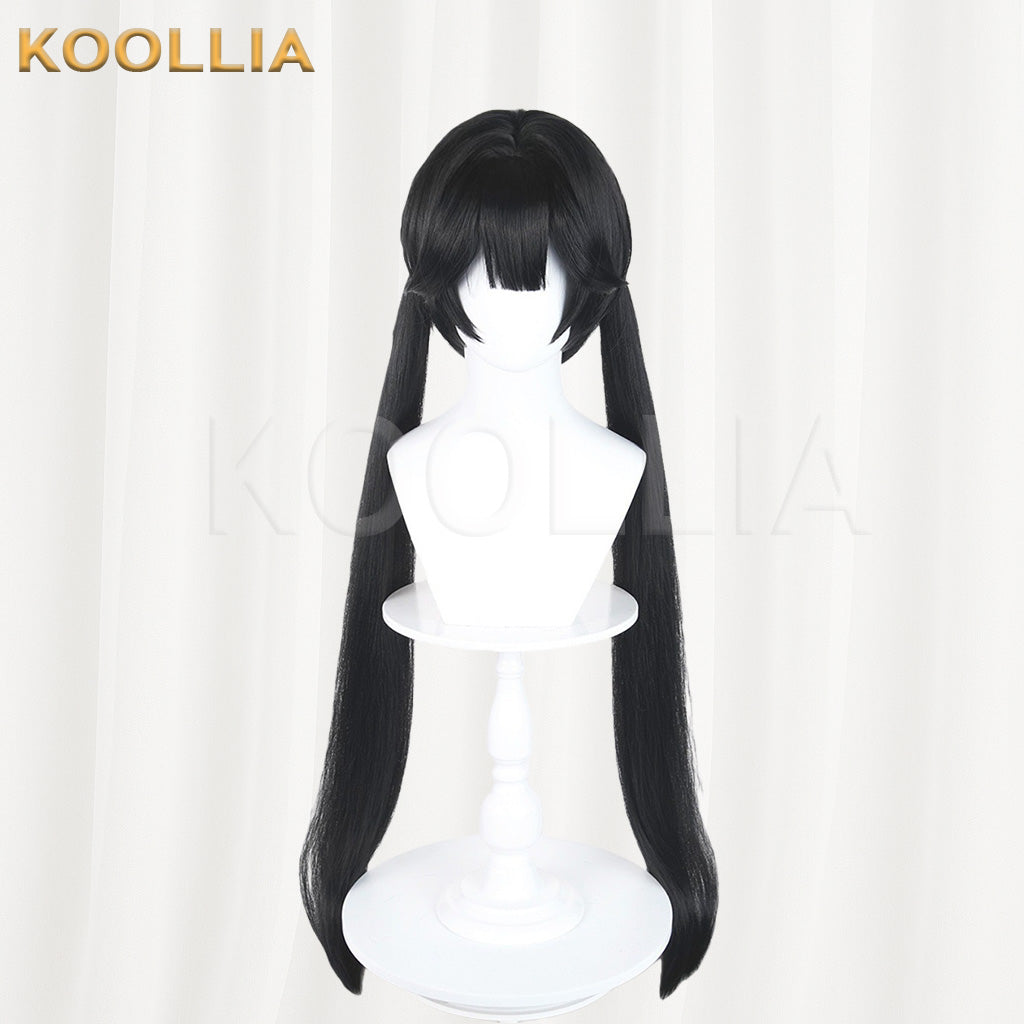 Naraka Bladepoint Yin Zhiping Black Long Twin Tails Basic Wig