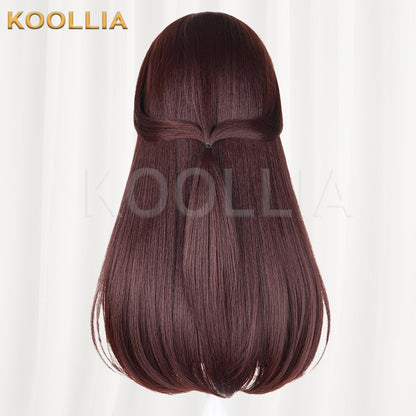 Touhou Project Hakurei Reimu Dark Reddish Brown Basic Wig
