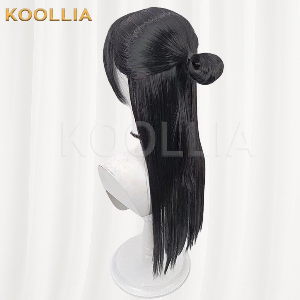 Touken Ranbu Magoroku Kanemoto Pure Black Long Straight Basic Wig