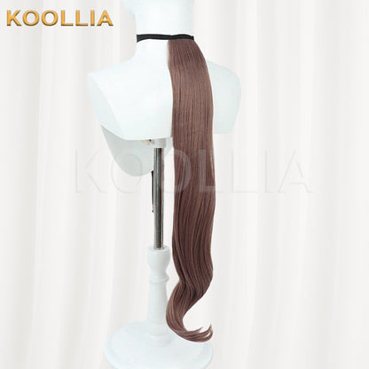 Uma Musume Tosen Jordan Brown White Highlight Wavy Long Basic Wig