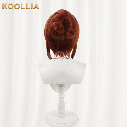 Uma Musume Pretty Derby Super Creek Red Brown Short Hair with Braid & Ears Basic Wig