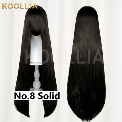 Thickened All-purpose 100cm High Temperature Root Boost Basic Wig with Scalp Top (Around 600g)