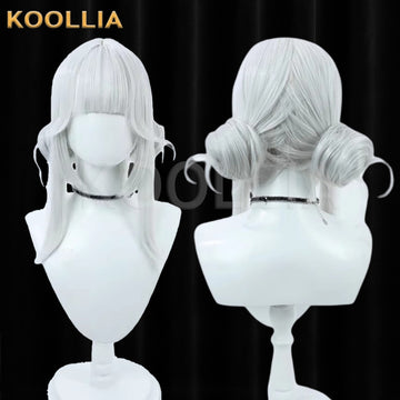 Multi-angle display of NIKKE: Goddess of Victory Blanc silver hair basic wig