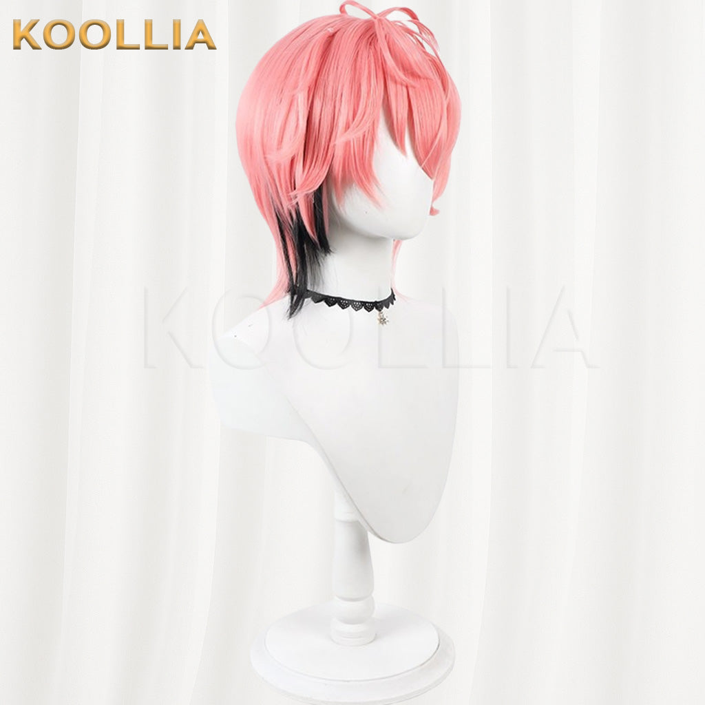 VTuber Akafumi Shiro Pink With Black Highlights Basic Wig