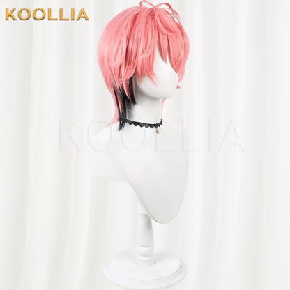 VTuber Akafumi Shiro Pink With Black Highlights Basic Wig