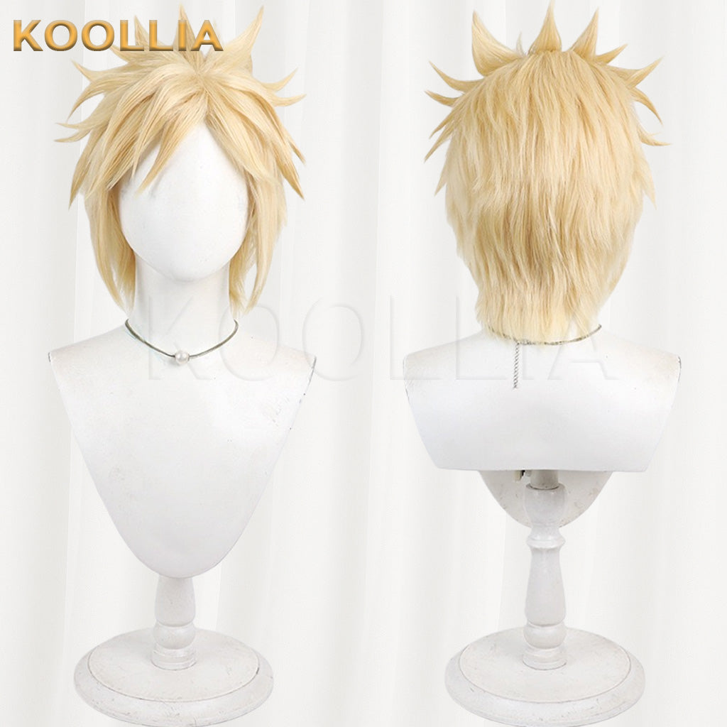 Final Fantasy VII Cloud Strife Pure Light Gold Spiky Basic Wig
