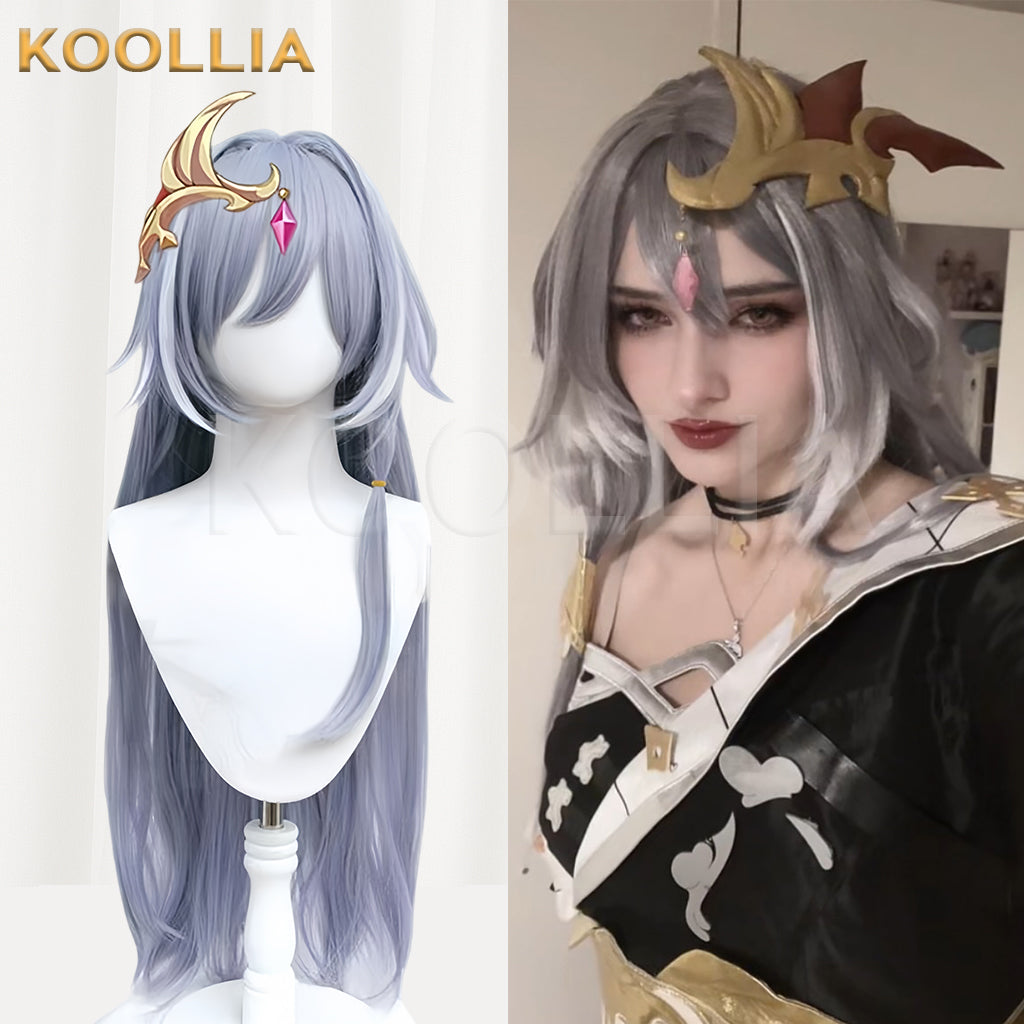 Honkai Impact 3 Herrscher of Sentience Long Grey Purple Hair Basic Wig