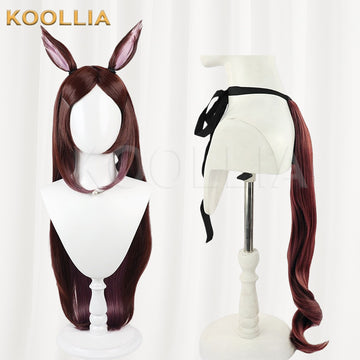 Uma Musume Pretty Derby Sakura Bakushin O Dark Brown Pink Gradient Basic Wig Multi-angle Display by koollia