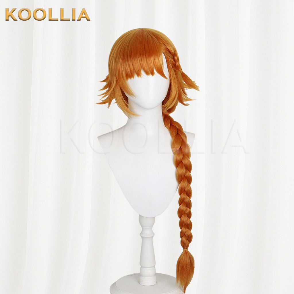 Reverse: 1999 Sonetto Tin Heart Warm Orange Brown Braid Basic Wig