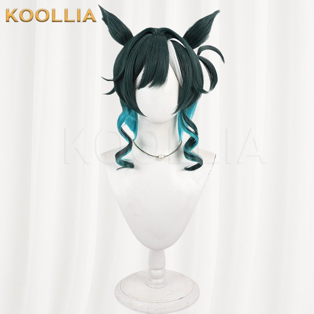 Uma Musume Pretty Derby Kiseki Dark Green Gradient Blue Basic Wig