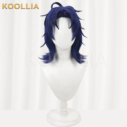 Touken Ranbu Taikogane Sadamune Deep Blue Medium Short Basic Wig