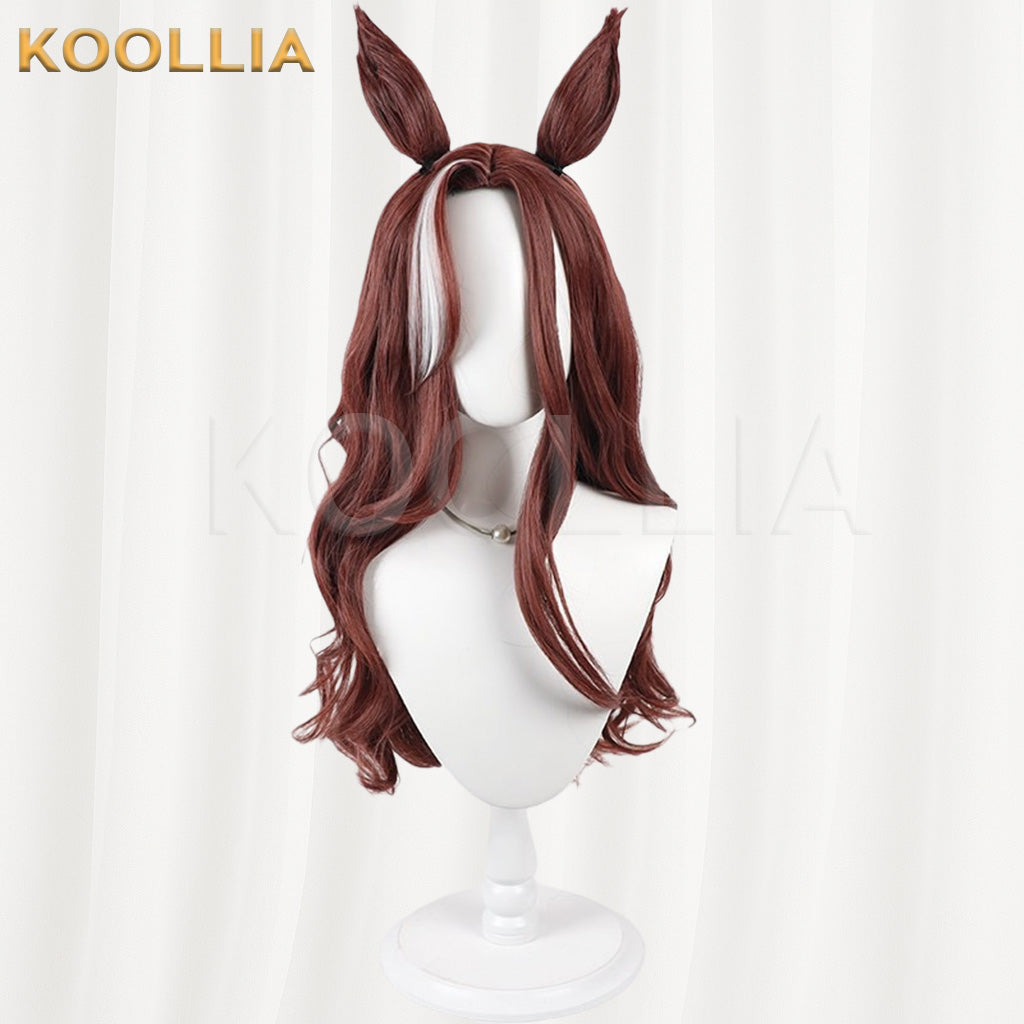 Uma Musume Pretty Derby Daring Heart Reddish Brown White Streak Basic Wig