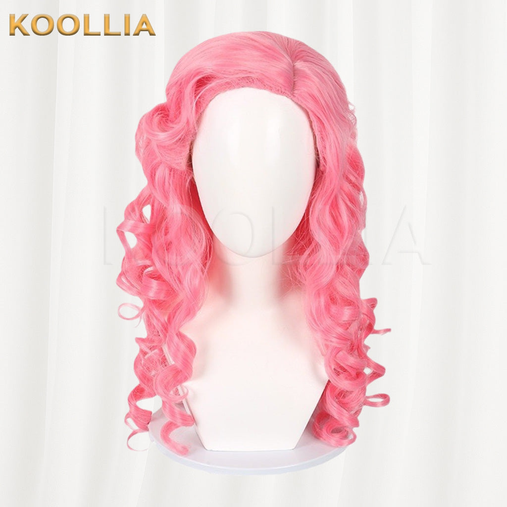 Descendants 4 Queen of Hearts Pure Bright Pink Thick Curly Basic Wig