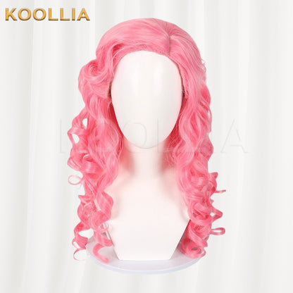 Descendants 4 Queen of Hearts Pure Bright Pink Thick Curly Basic Wig