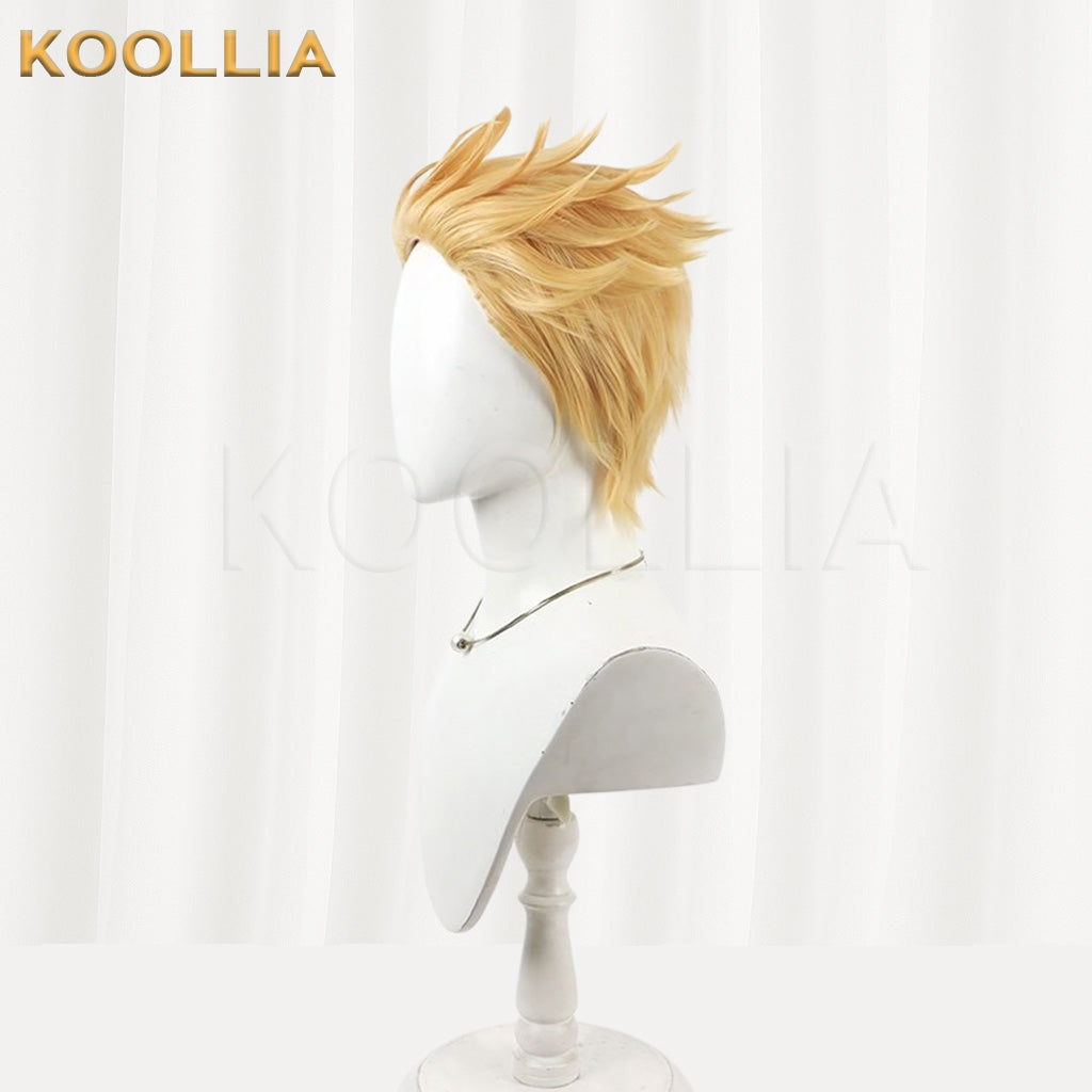 Gachi Akuta Enji Golden Textured Root Spiky Basic Wig