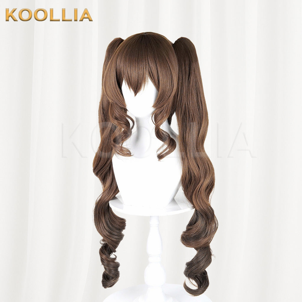 Arknights Endfield Gelperta Dark Brown Extra Long Twin Tails Basic Wig