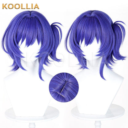 Genshin Impact Prune Deep Purple Layered Fluffy Basic Wig