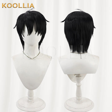 Multi-angle display of Infinity Chen Su pure black short choppy daily hair basic wig