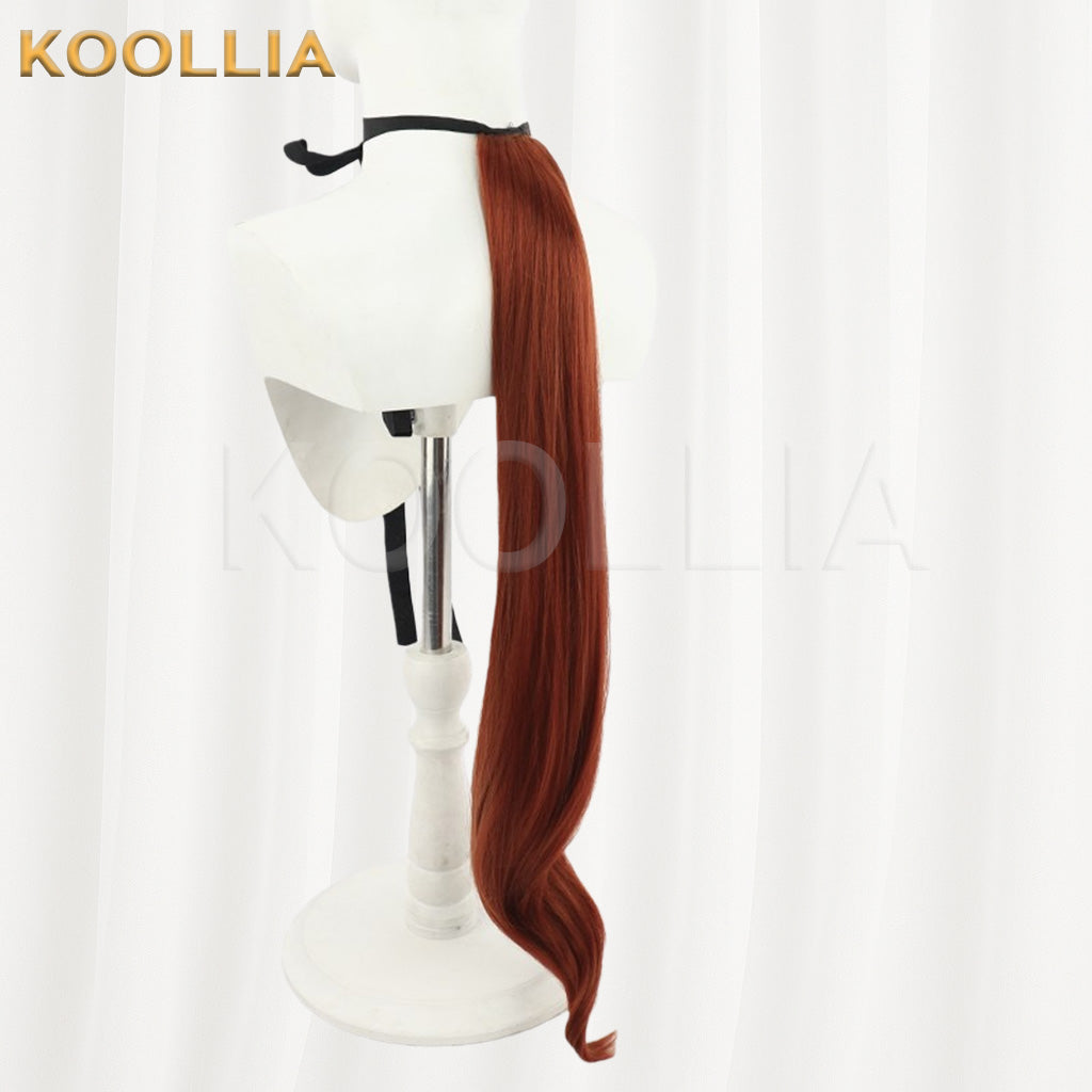Uma Musume Pretty Derby Forever Young Brown Red Mix Long Curly Hair with Ears Basic Wig
