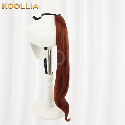 Uma Musume Pretty Derby Forever Young Brown Red Mix Long Curly Hair with Ears Basic Wig