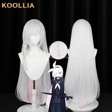 Multi-angle display of Blue Archive A.R.O.N.A. long silver hair basic wig