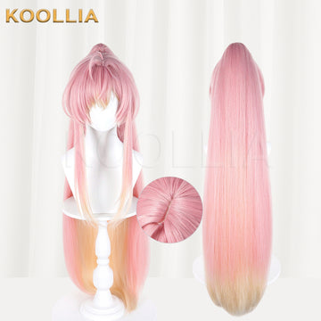 Multi-angle display of Wuthering Waves Aemeath long pink hair basic wig