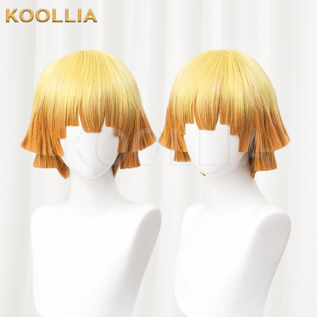 Demon Slayer Agatsuma Zenitsu Short Yellow Hair Basic Wig