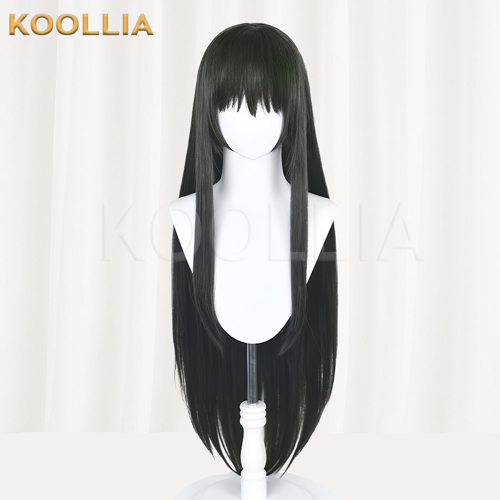 Puella Magi Madoka Magica Akemi Homura Peruca longa preta básica
