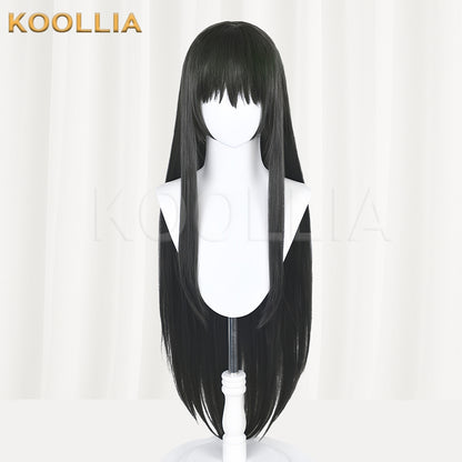 Puella Magi Madoka Magica Akemi Homura Peruca longa preta básica