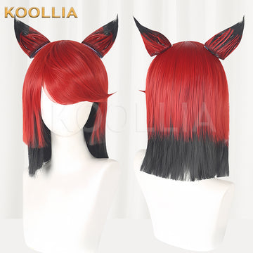 Hazbin Hotel Alastor Long Black Red Hair Basic Wig - KOOLLIA