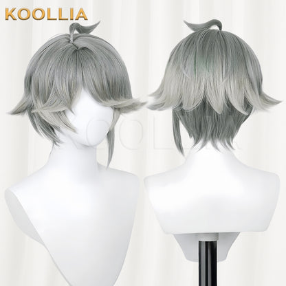 Genshin Impact Alhaitham Kurzes silbernes Haar Basic Perücke