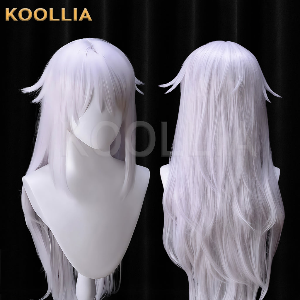 Super Mario Kingboo Lange silber-lila Haare Basic Perücke