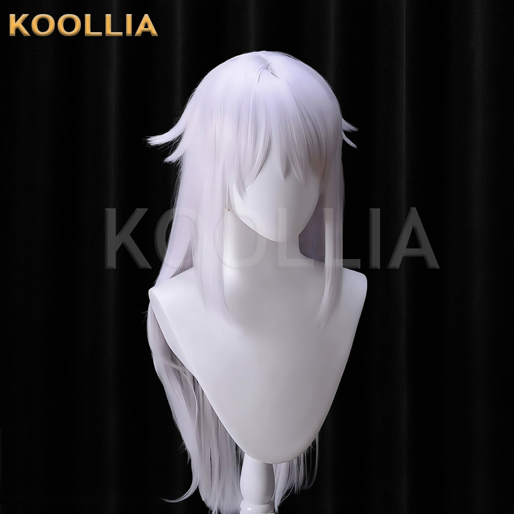Super Mario Kingboo Lange silber-lila Haare Basic Perücke