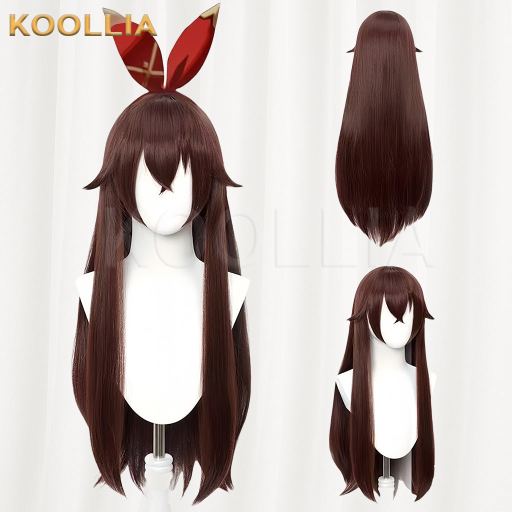 Genshin Impact Amber Long Brown Hair Basic Wig