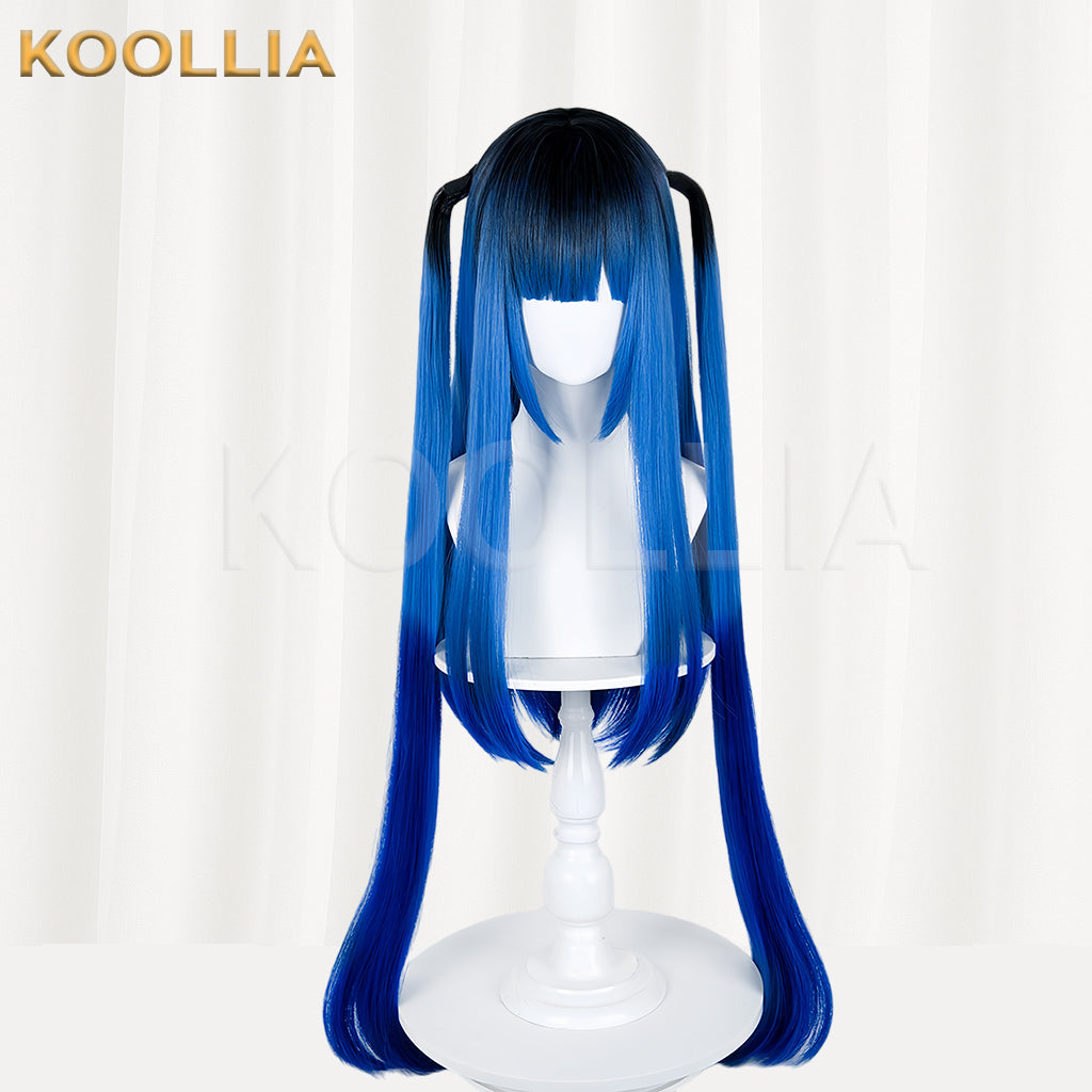 The Hundred Line -Last Defense Academy Amemiya Darumi Long Blue Black Hair Basic Wig