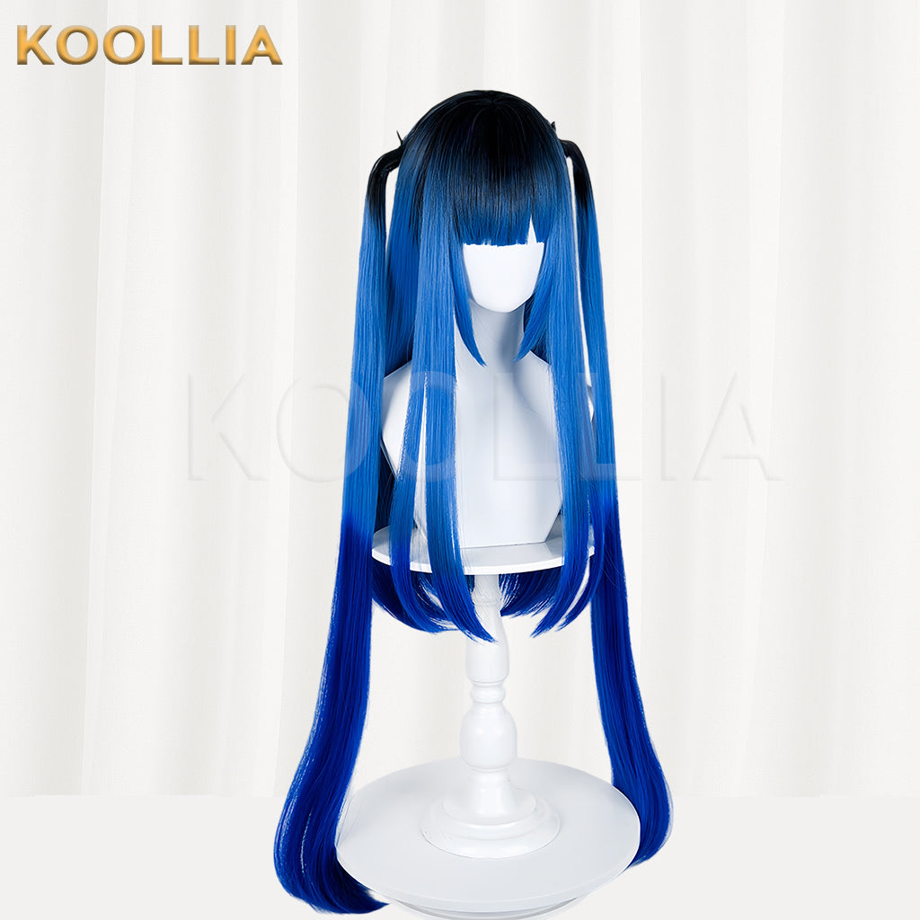 The Hundred Line -Last Defense Academy Amemiya Darumi Long Blue Black Hair Basic Wig