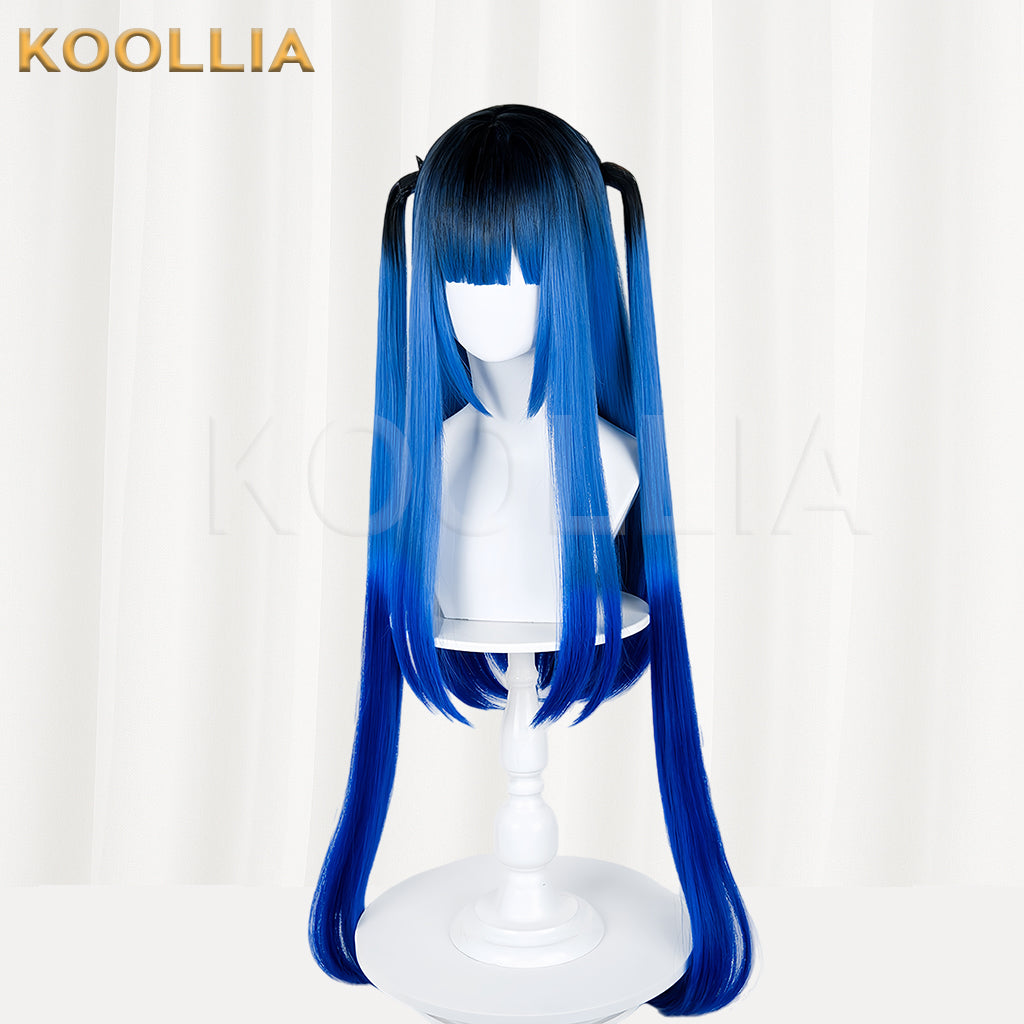 The Hundred Line -Last Defense Academy Amemiya Darumi Long Blue Black Hair Basic Wig