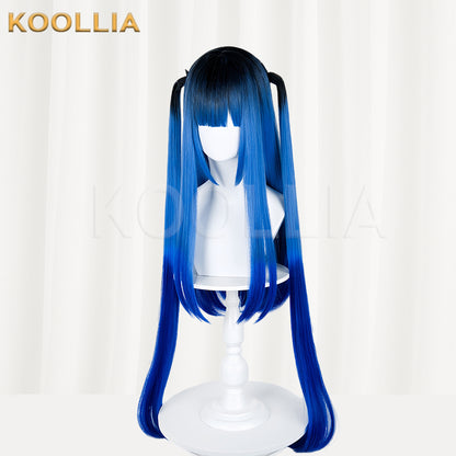 The Hundred Line -Last Defense Academy Amemiya Darumi Long Blue Black Hair Basic Wig