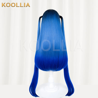 The Hundred Line -Last Defense Academy Amemiya Darumi Long Blue Black Hair Basic Wig