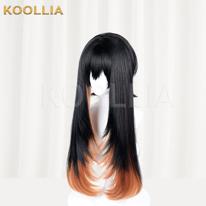 Gachiakuta Amo Empool Long Black Orange Hair Basic Wig