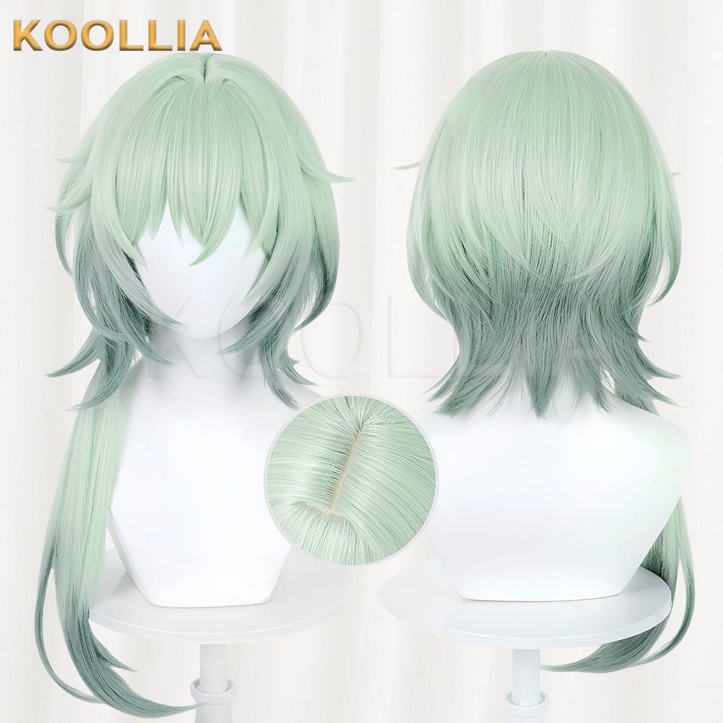 Honkai: Star Rail Anaxa Long Green Hair Basic Wig